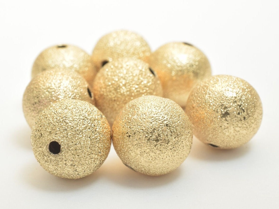 18K Gold Filled Alternative Stardust Round Beads: Luxury Core - Tarnish Resistant, Sizes 6mm to 12mm, Crafting Jewelry Components