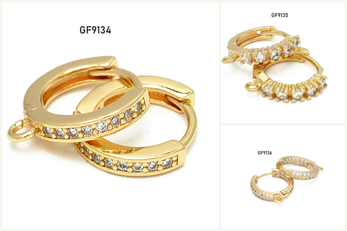 6 Pairs Hoop hook lever back Earring 18K Gold Filled Look, Fish line Findings jewelry making supplies - detail image 4
