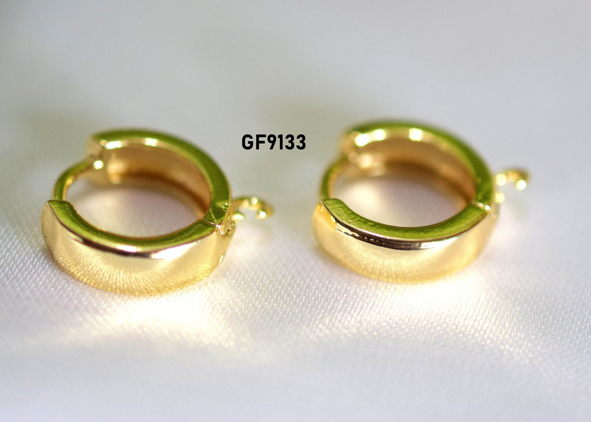 6 Pairs Hoop hook lever back Earring 18K Gold Filled Look, Fish line Findings jewelry making supplies - detail image 5
