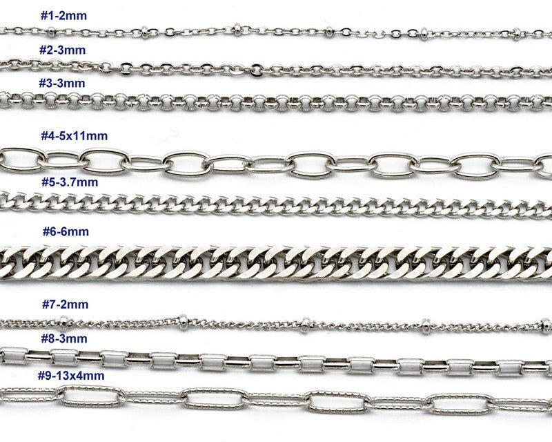 Rollo Cable Curb Chain Collection: Saturn Cuban & Diamond Cut Styles (Stainless Steel, Secure Fit, Multiple Sizes)