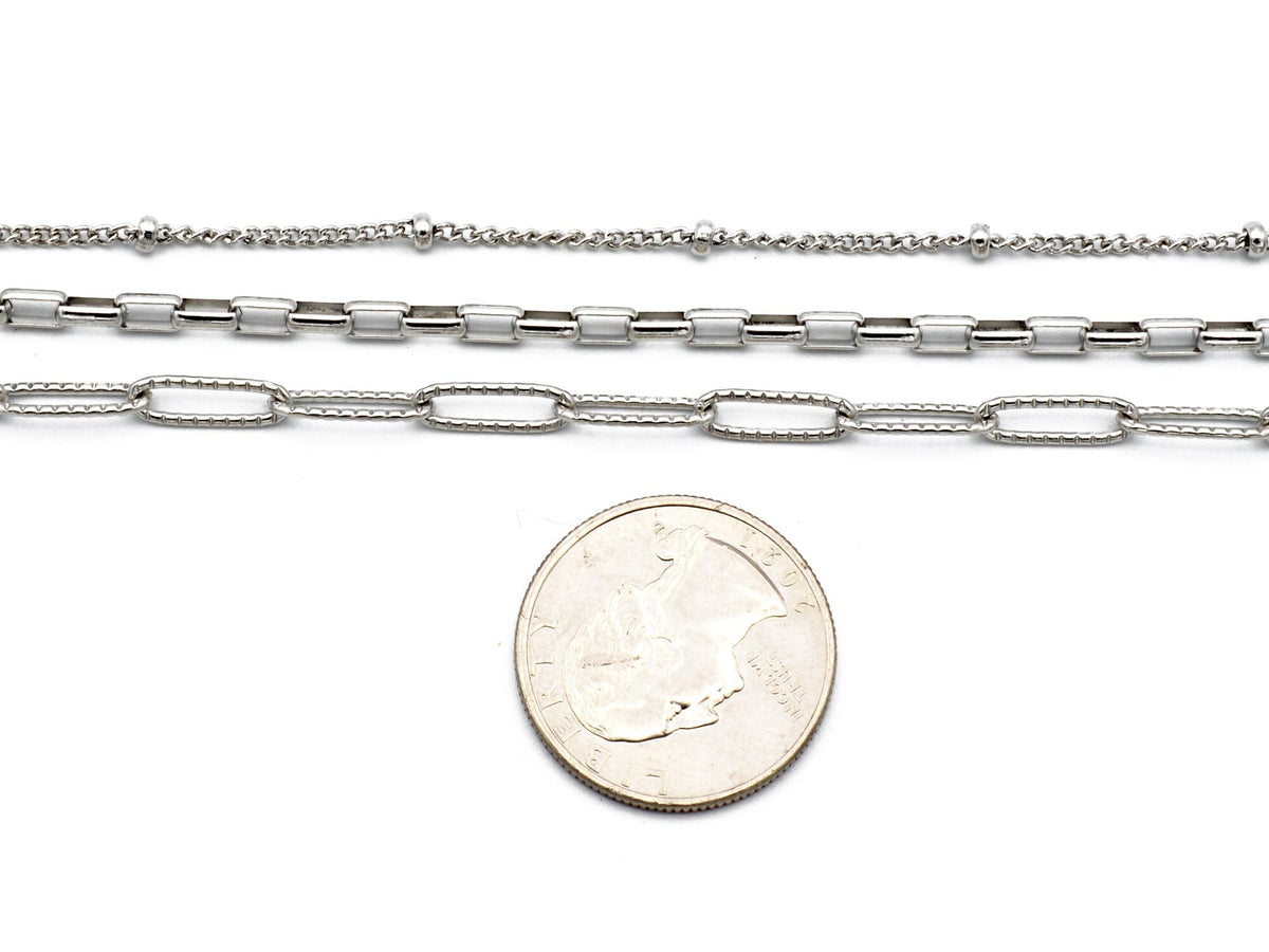 Rollo Cable Curb Chain Collection: Saturn Cuban & Diamond Cut Styles (Stainless Steel, Secure Fit, Multiple Sizes)