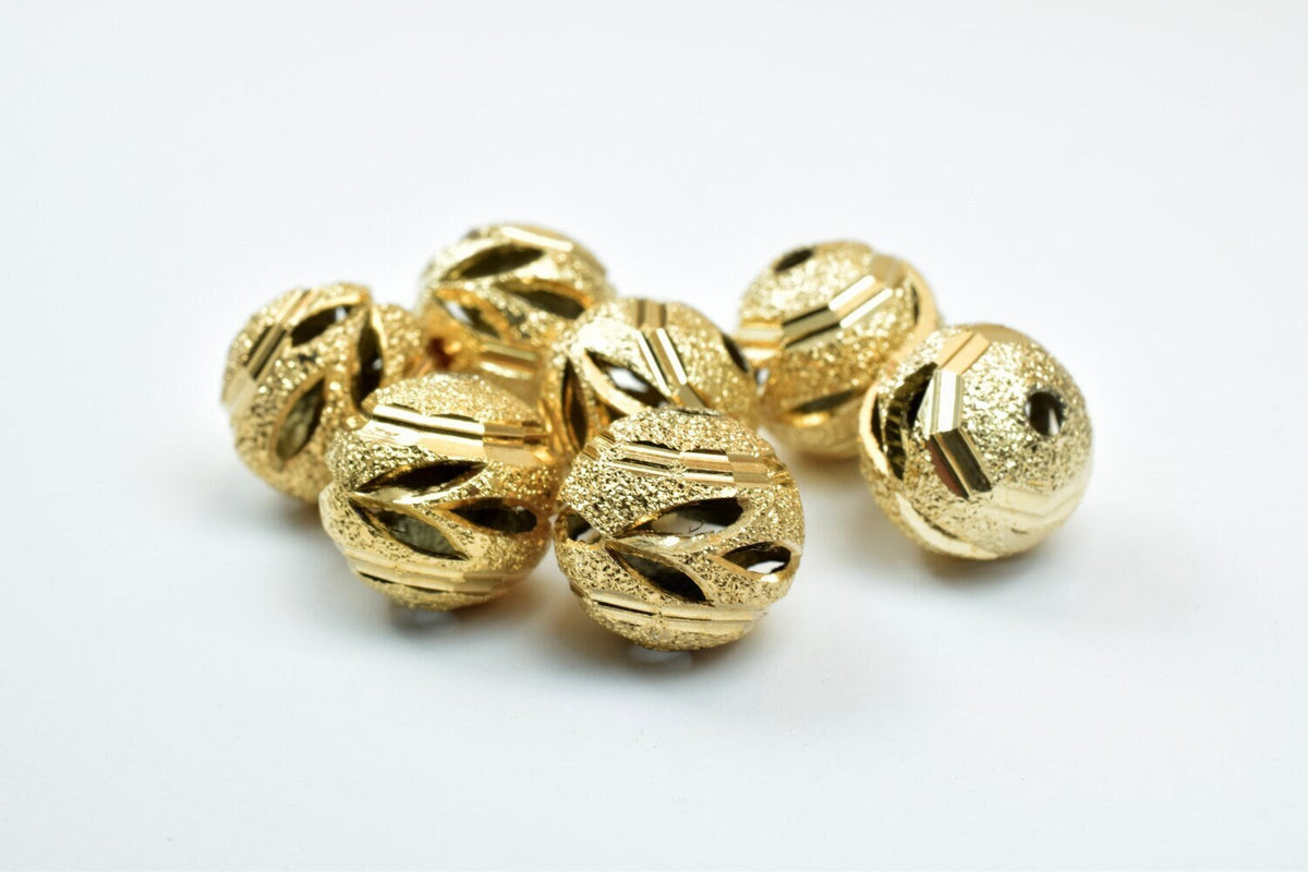 18K Gold Filled Alternative Stardust Diamond Cut Beads: Shiny Round Balls - Tarnish Resistant, Core, Jewelry Making Supplies
