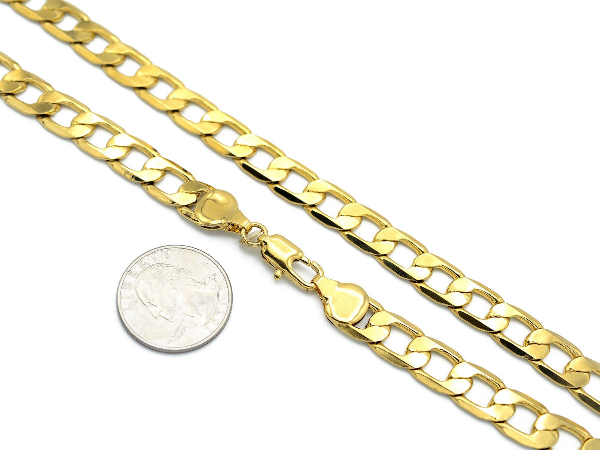 18k Gold Filled Alternative Cuban Curb Chain Necklace, Jewelry Making Supplies, Tarnish Resistant (2mm-12mm Widths, )