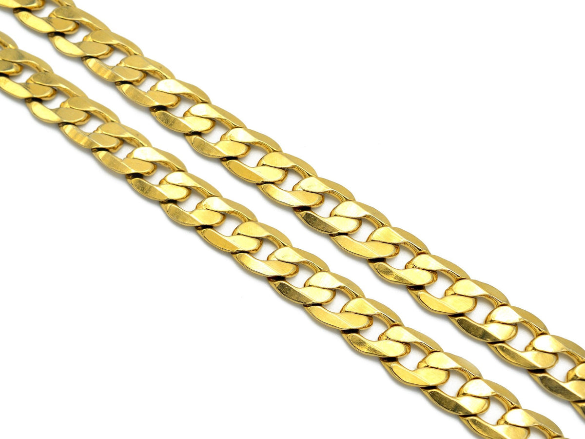 18k Gold Filled Alternative Cuban Curb Chain Necklace, Jewelry Making Supplies, Tarnish Resistant (2mm-12mm Widths, )