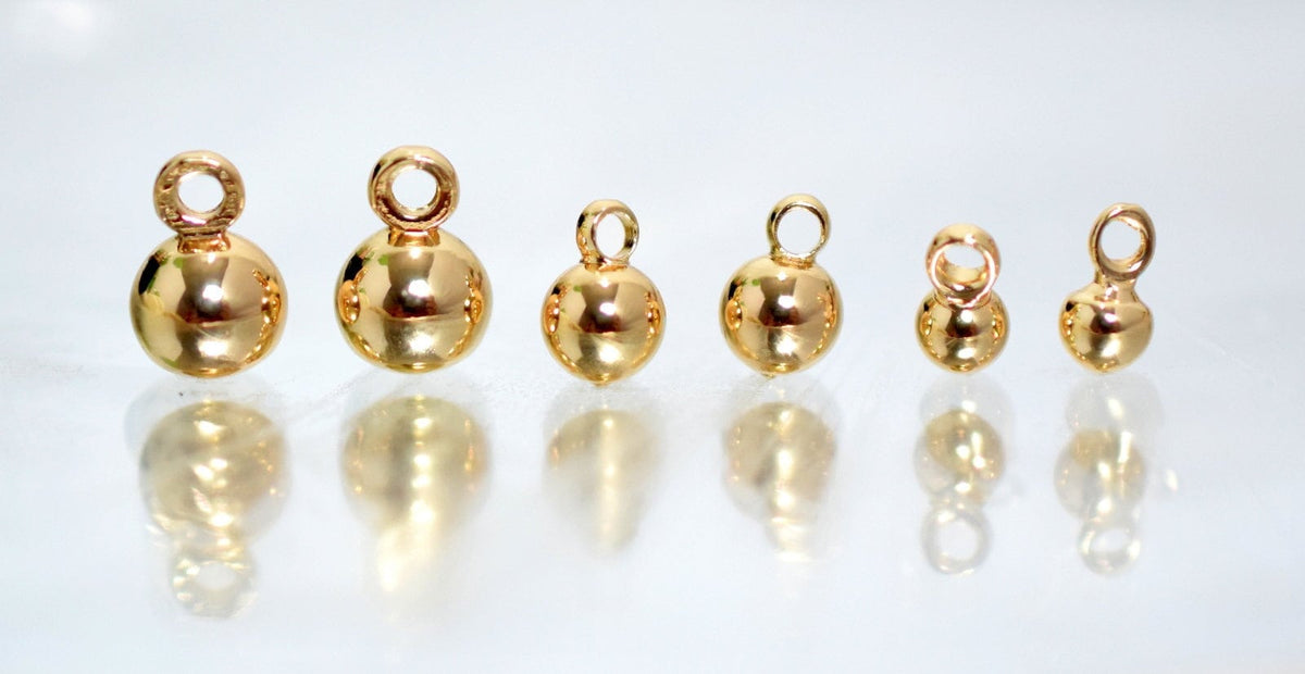 18K Gold Filled Alternative Plain Hanger Beads - Tarnish Resistant Findings, Multiple Sizes 3mm-12mm, Base, Jewelry Craft Supplies