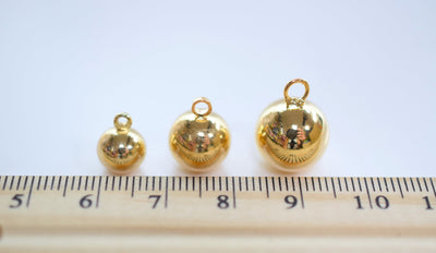 18K Gold Filled Look, EP Plain Hanger Beads 100pcs Size 3mm/4mm/5mm/8mm/10mm/12mm and Tear drop jewelry making supplies -...