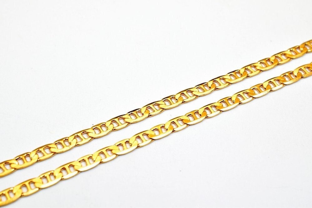2.5mm Gold Filled Look, EP chain 18k GFC032H sold by foot for jewelry making jewelry making supplies - detail image 2
