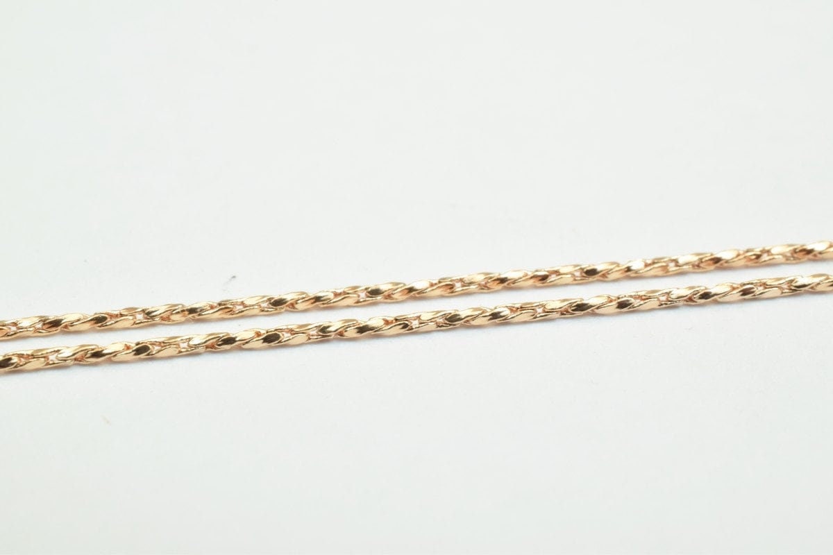 18K Rose gold filled EP tarnish resistant Chain 17.5" Inches Long 1mm width 1mm Thickness CG247 jewelry making supplies -...