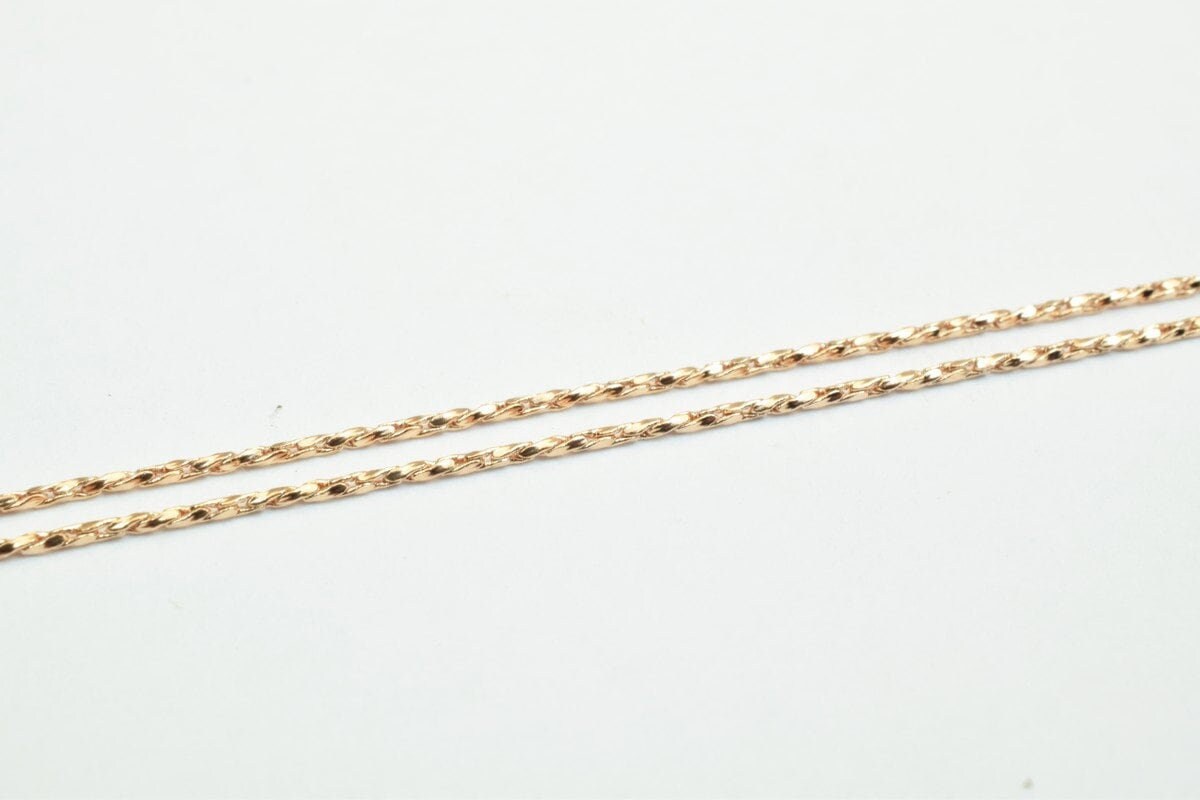 18K Rose gold filled EP tarnish resistant Chain 17.5" Inches Long 1mm width 1mm Thickness CG247 jewelry making supplies -...
