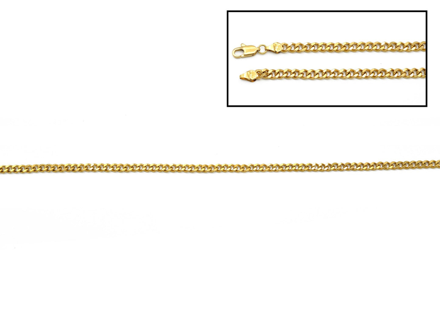 Gold Filled Alternative Cuban Link Chain Necklace: Flat Curb Style - Tarnish Resistant, Thick Gold Layering, Mens Jewelry Gift