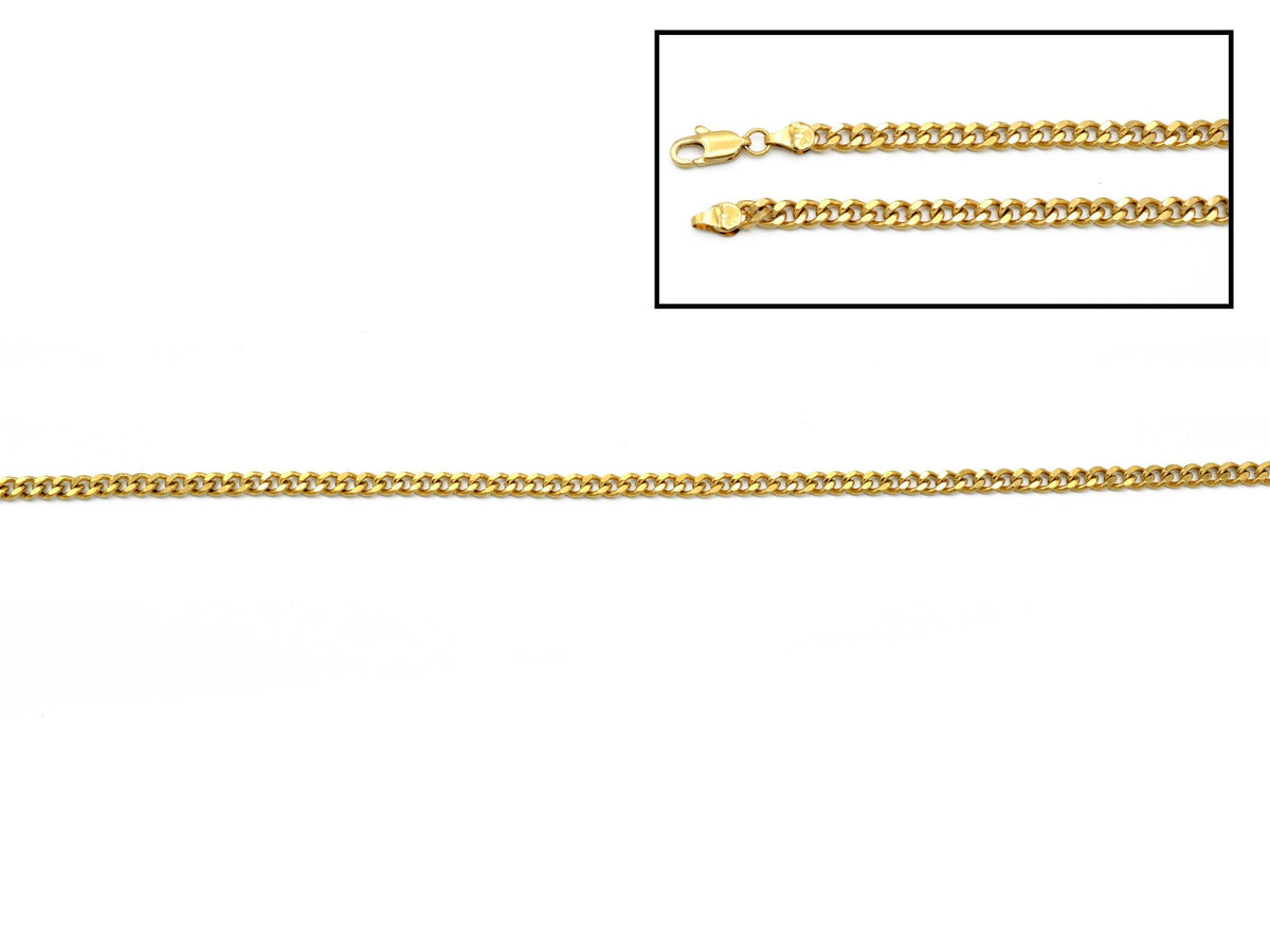 Gold Filled Alternative Cuban Link Chain Necklace: Flat Curb Style - Tarnish Resistant, Thick Gold Layering, Mens Jewelry Gift