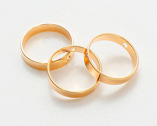 3 PCs/PK Gold Filled EP Circle Jump Rings Frame Link Jewelry Findings jewelry making supplies