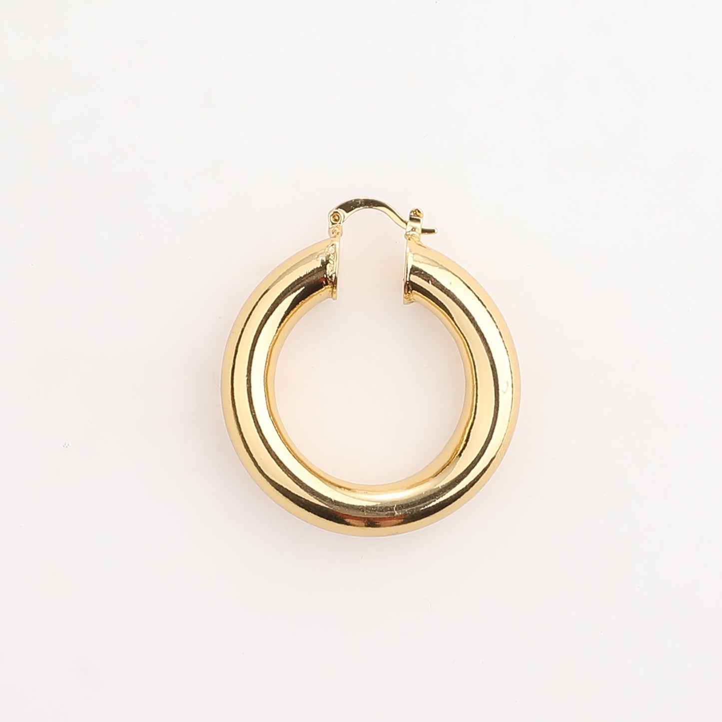 Plain Bamboo Hoop Earrings Gold Filled Alternative, Round Lightweight Hoops (40mm & 25mm Diameter)