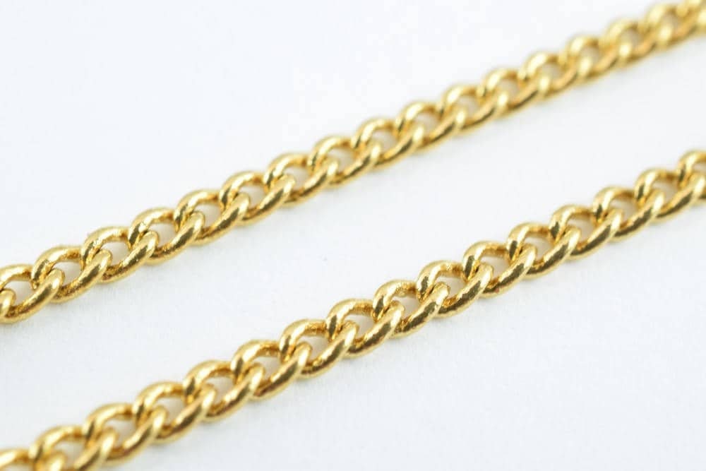 Gold Filled Look, EP Curb/Cuban Link Chain 18KT Size 17"/18.5" Long 2mm/1.8mm Width Item #CG114/CG148 jewelry making supplies