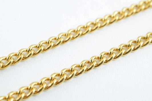 Gold Filled Look, EP Curb/Cuban Link Chain 18KT Size 17"/18.5" Long 2mm/1.8mm Width Item #CG114/CG148 jewelry making supplies