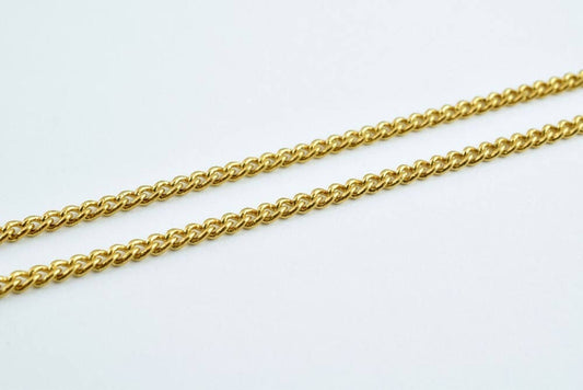 Gold Filled Look, EP Curb/Cuban Link Chain 18KT Size 17"/18.5" Long 2mm/1.8mm Width Item #CG114/CG148 jewelry making suppl...
