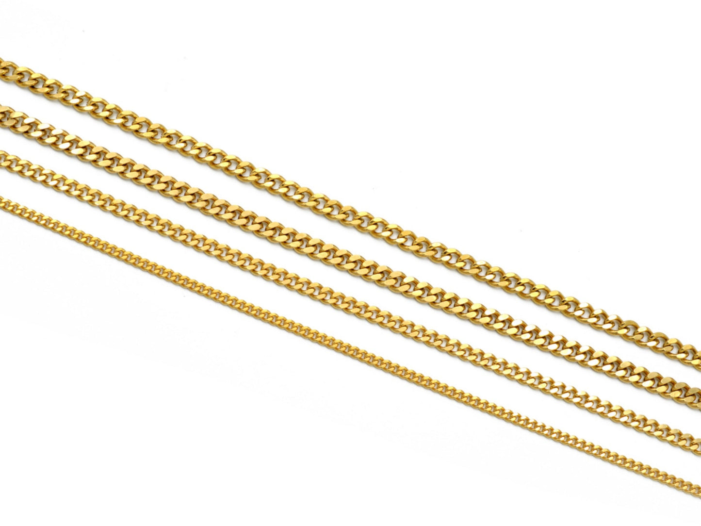 Curb Gold EP Chain Necklace Men Cuban Flat Layered Jewelry jewelry making supplies