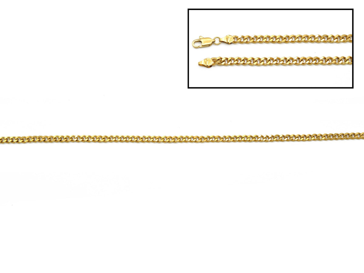 Curb Gold EP Chain Necklace Men Cuban Flat Layered Jewelry jewelry making supplies - detail image 4
