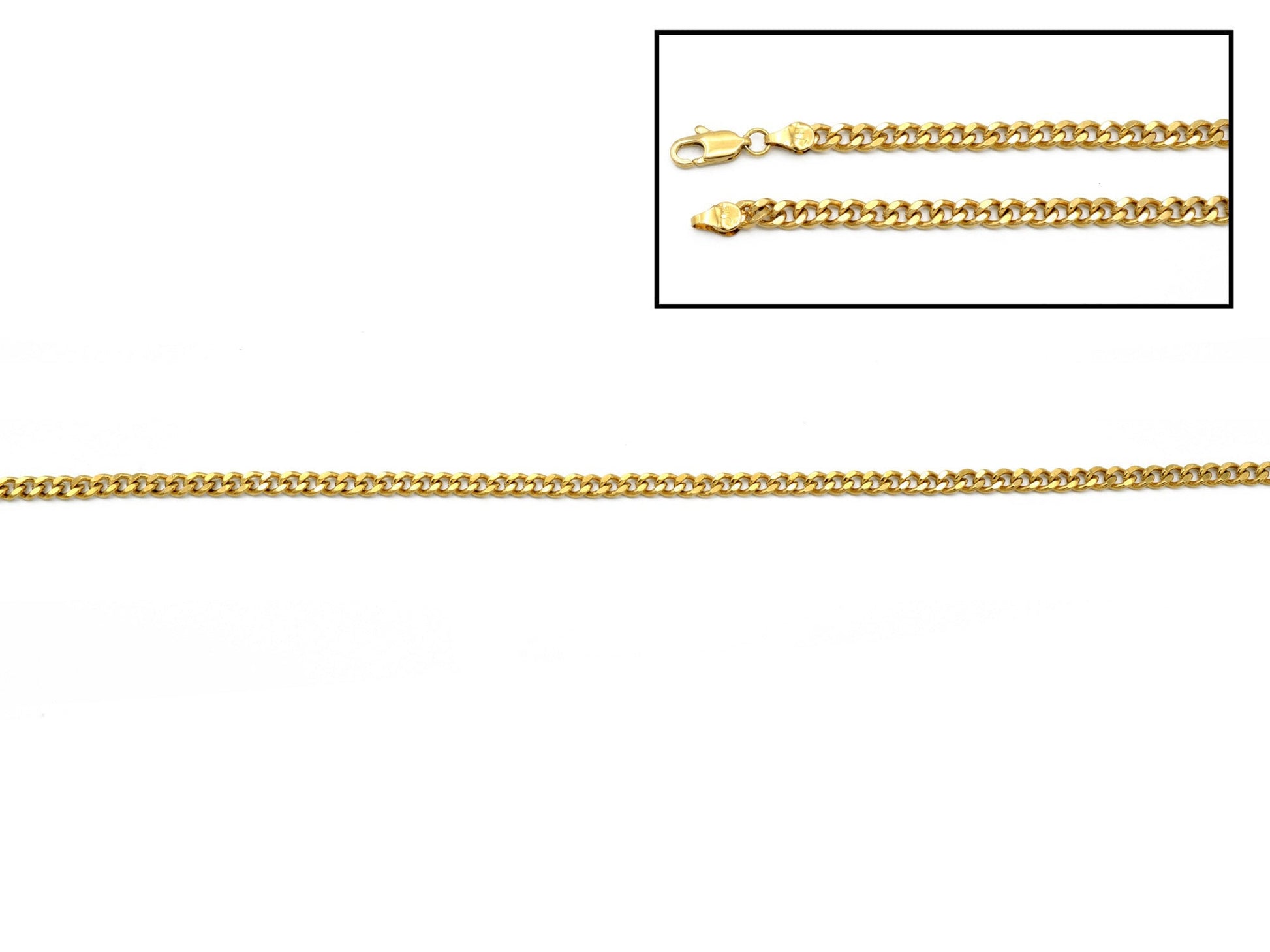 Curb Gold EP Chain Necklace Men Cuban Flat Layered Jewelry jewelry making supplies - detail image 4