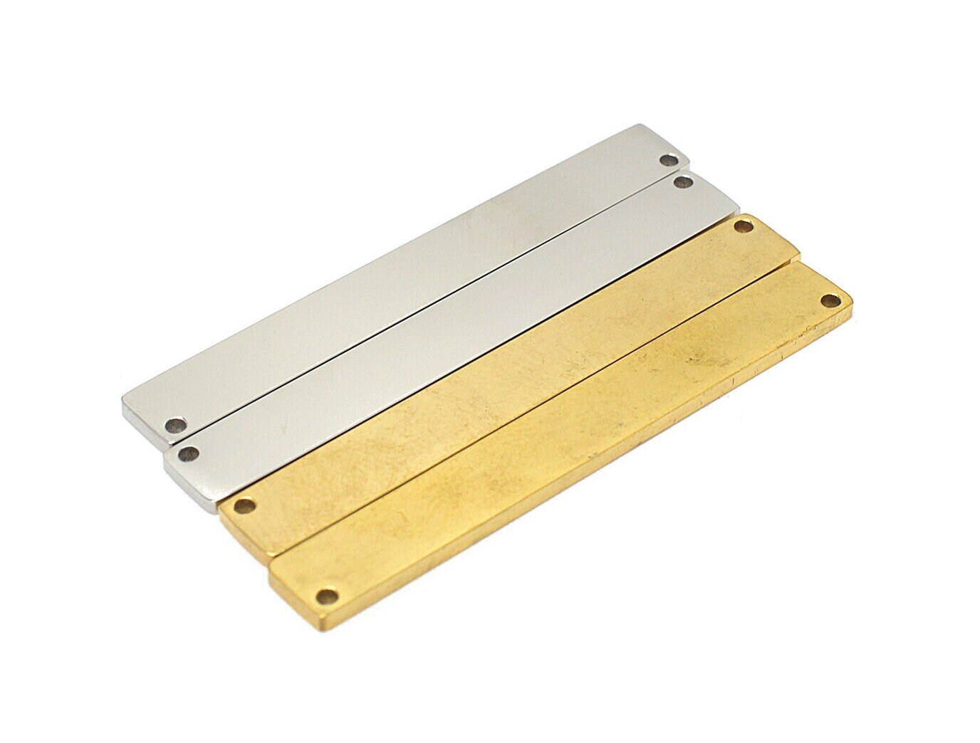 Bar Connector 18K Tarnish Resistant Gold: Durable Jewelry Findings, Tarnish-Resistant Finish (Stainless Steel, 45mmx6mm & 40mmx7mm)