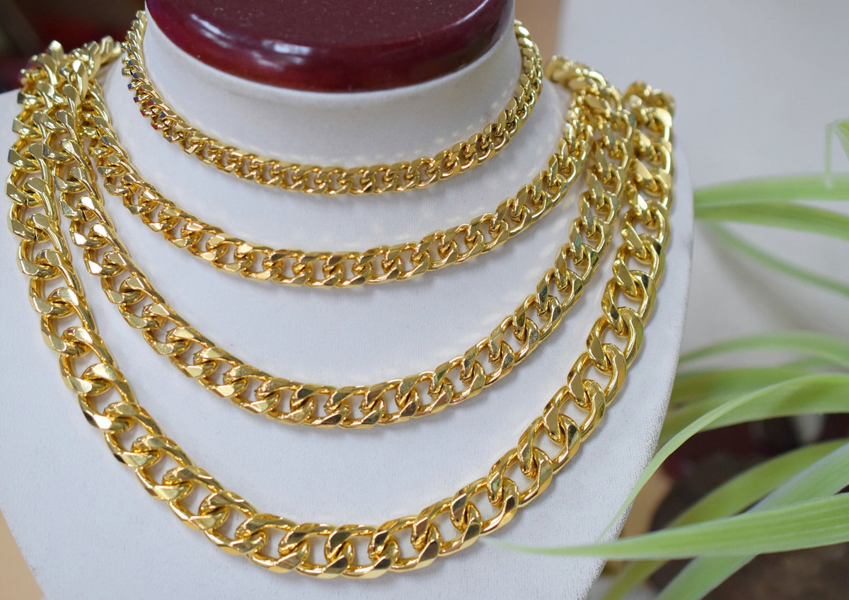 18k Gold Filled Alternative Curb Chain Style: Durable Gold Finish - , Craft Supply, Mens & Womens Jewelry