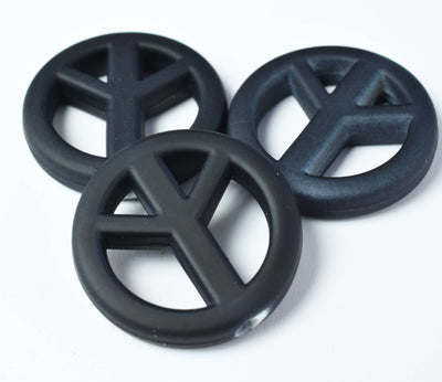 20/17mm Matte Rubberized Colorful Plastic Peace Symbol Beads,Clay Peace Beads,Acrylic Beads,Necklace beads,Rubberized Bead...