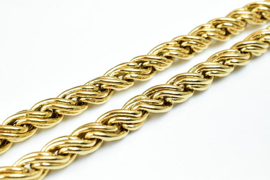 18k Gold Filled Alternative Rope Chain: Tarnish Resistant Round Links - , Jewelry Findings, Clasp Size Large
