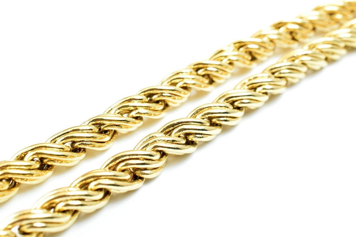 18k Gold Filled Alternative Rope Chain: Tarnish Resistant Round Links - , Jewelry Findings, Clasp Size Large