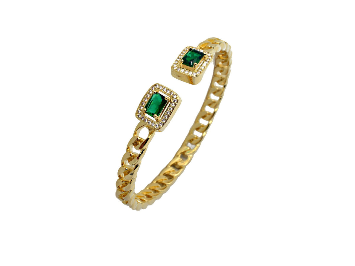 14K Women's Gold Filled EP Extension Bracelet/Bangel Crystal/Green Zircon bohemian Bling Jewelry Making tarnish resistant...