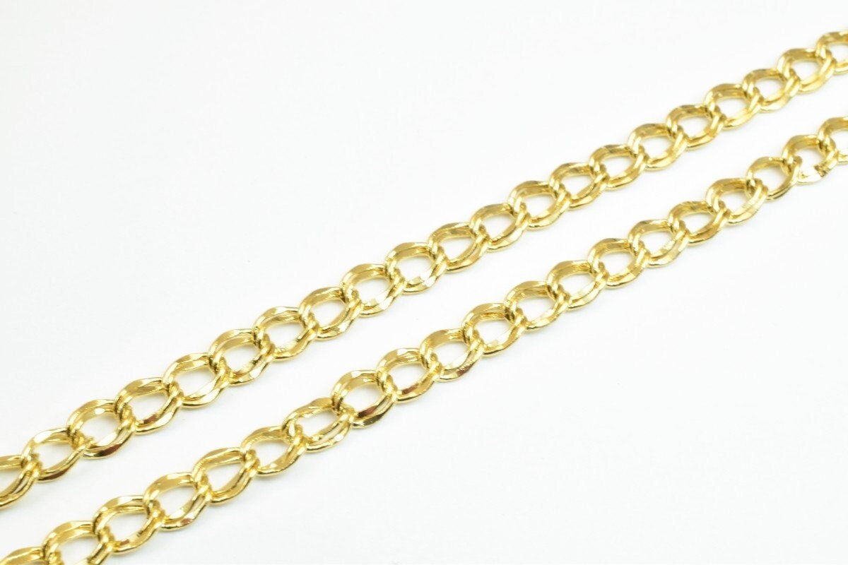 Double link chain 18k Gold Filled Look, EP chain 20" and 24" inches 5mm/7mm width 2mm thickness  CG315, CG315A ,CG315B jew...