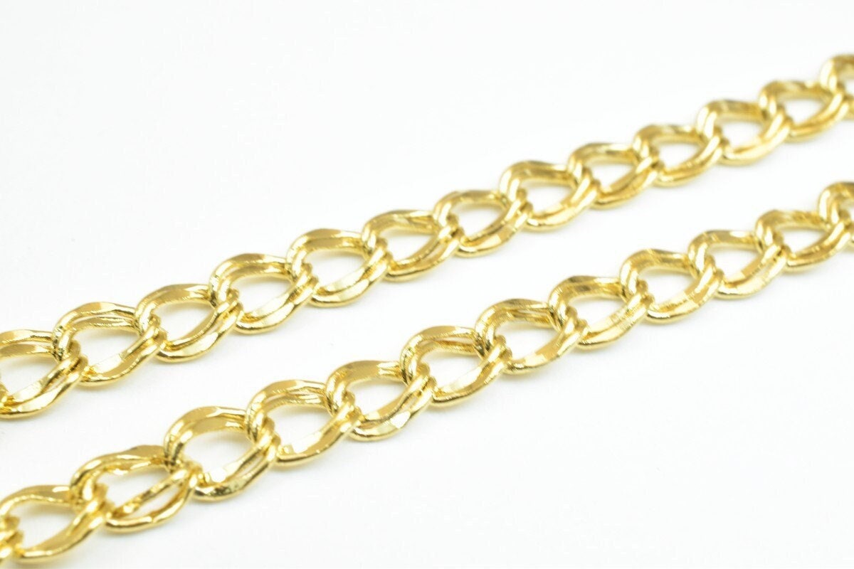 Double link chain 18k Gold Filled Look, EP chain 20" and 24" inches 5mm/7mm width 2mm thickness  CG315, CG315A ,CG315B jew...