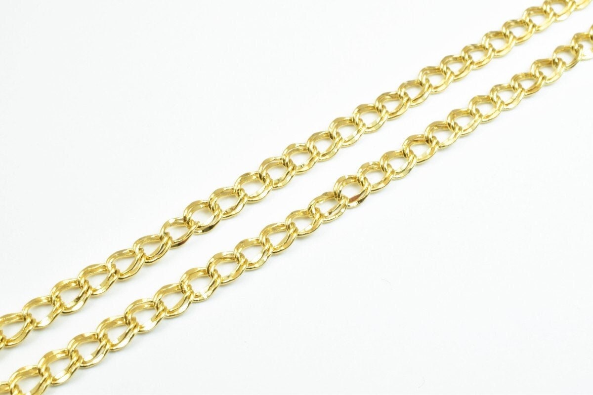 Double link chain 18k Gold Filled Look, EP chain 20" and 24" inches 5mm/7mm width 2mm thickness  CG315, CG315A ,CG315B jew...