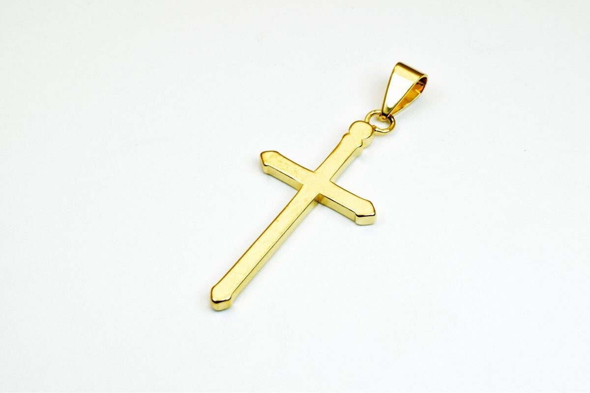 18K as Gold Filled* tarnish resistant Cross Pendant Plain Charms Without Jesus 3 Sizes For Jewelry Making GP88, GP89, GP90...