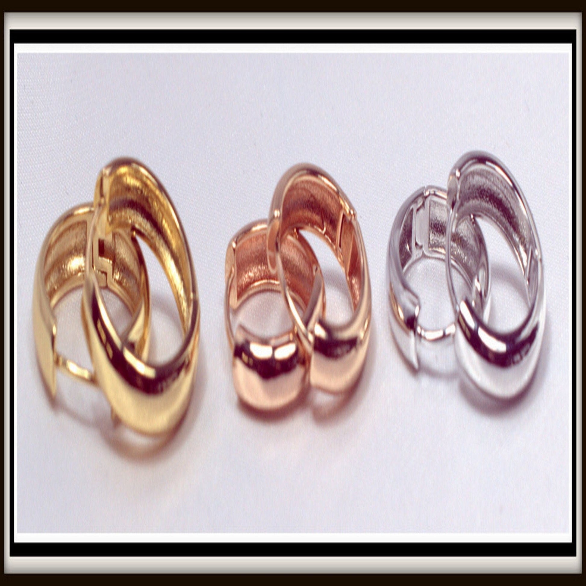 Plain Hoop Earring Gold Filled,Rose Gold,Rhodium Size 10/15/20/22mm Thickness2/3/4/5mm jewelry making supplies - detail im...