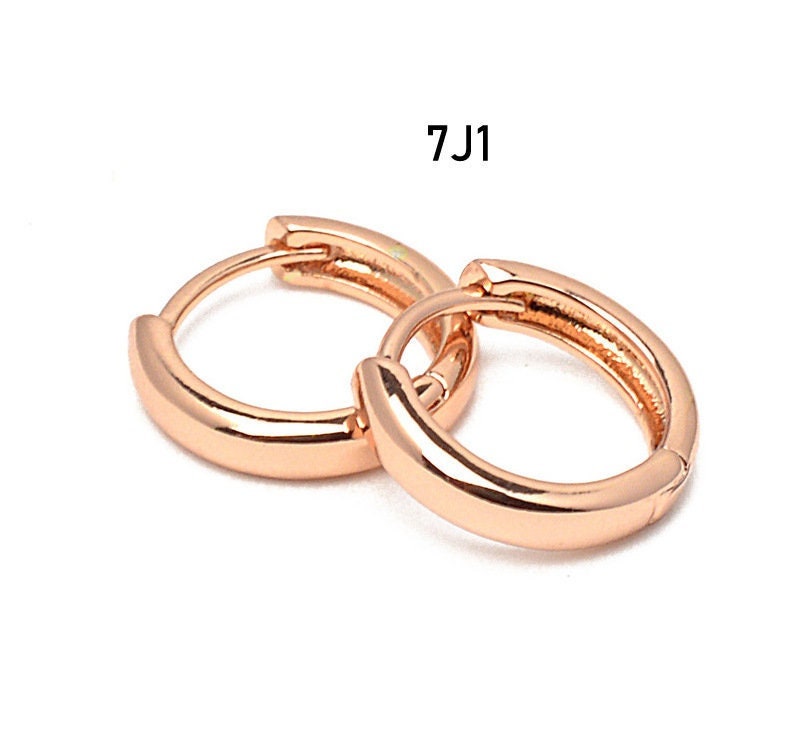 Plain Hoop Earring Gold Filled,Rose Gold,Rhodium Size 10/15/20/22mm Thickness2/3/4/5mm jewelry making supplies - detail im...