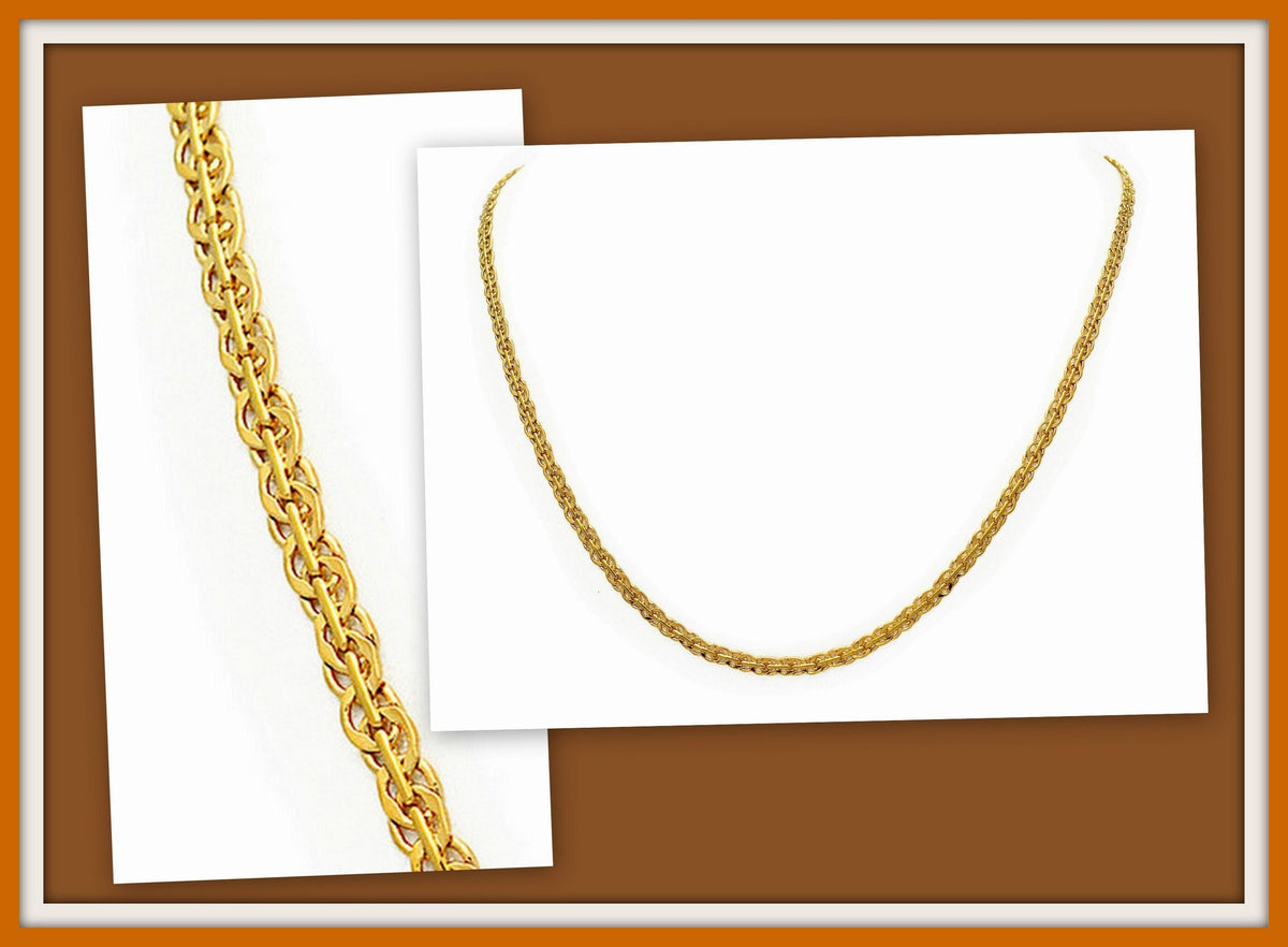 18k Gold Filled Look, EP double cuban link cable chain size 19.5"/23.5" inches long 3/5/7 mm width  CG507/CG508/CG509/CG51...