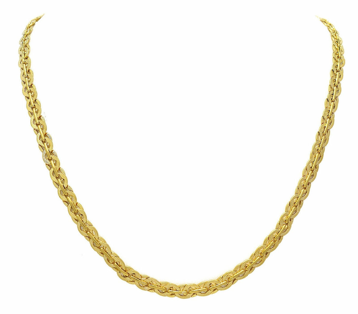 18k Gold Filled Look, EP double cuban link cable chain size 19.5"/23.5" inches long 3/5/7 mm width  CG507/CG508/CG509/CG51...