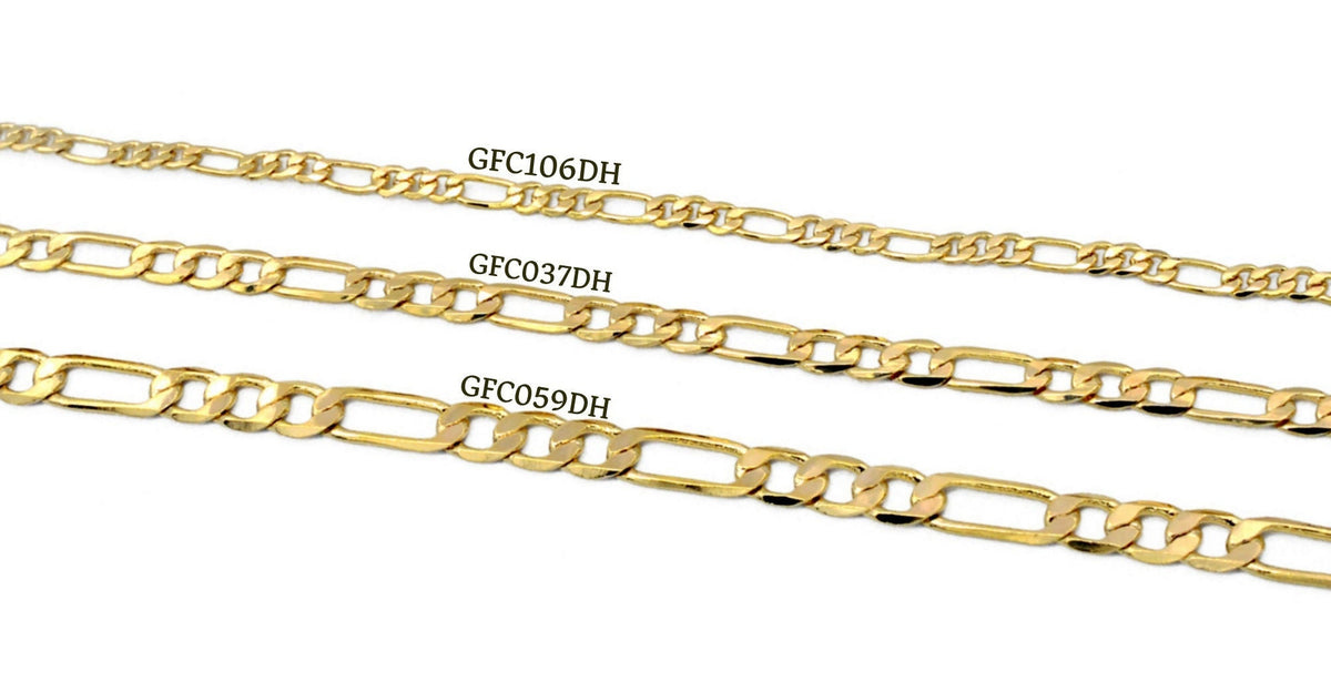 14K Gold Filled Alternative Figaro Curb Necklace: Luxury Finish - Tarnish Resistant, Metal, Jewelry Craft Chain