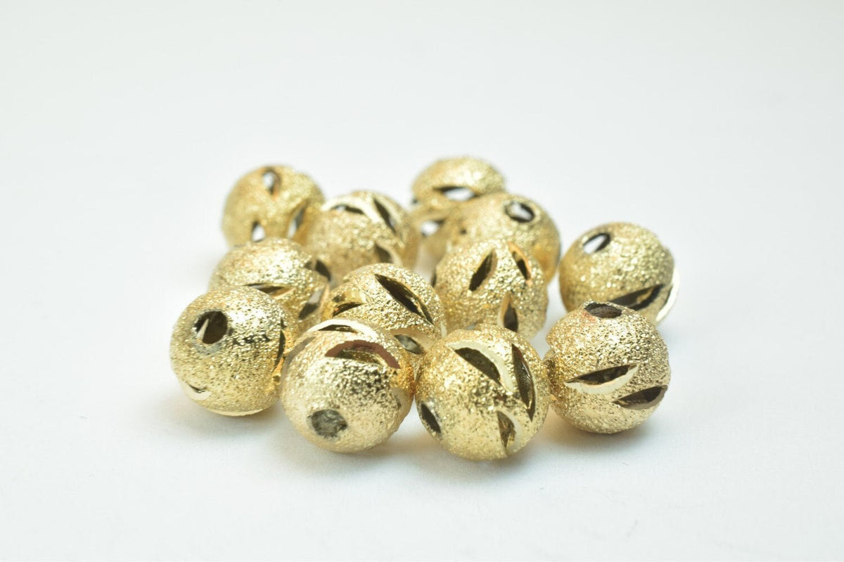 EP Beads Stardust Diamond Cut: 18K Tarnish Resistant Gold, Round Spacer Beads | Base, Tarnish Resistant | 8mm & 10mm Sizes