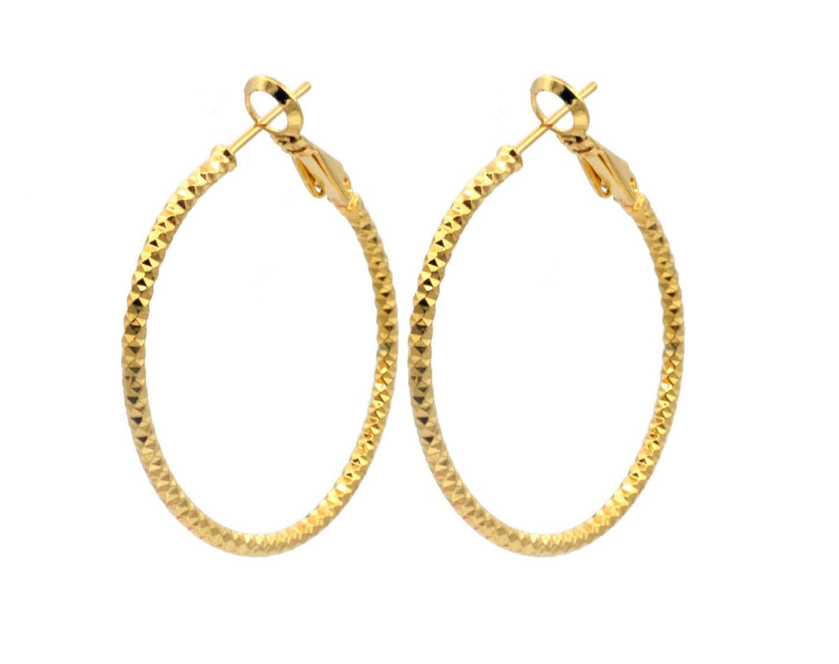 Diamond Cut  Hoop Earring Gold Filled EP 18Kt Jewelry Making 30mm Earring For Every Body 2mm thickness Diamond Cut Earring...
