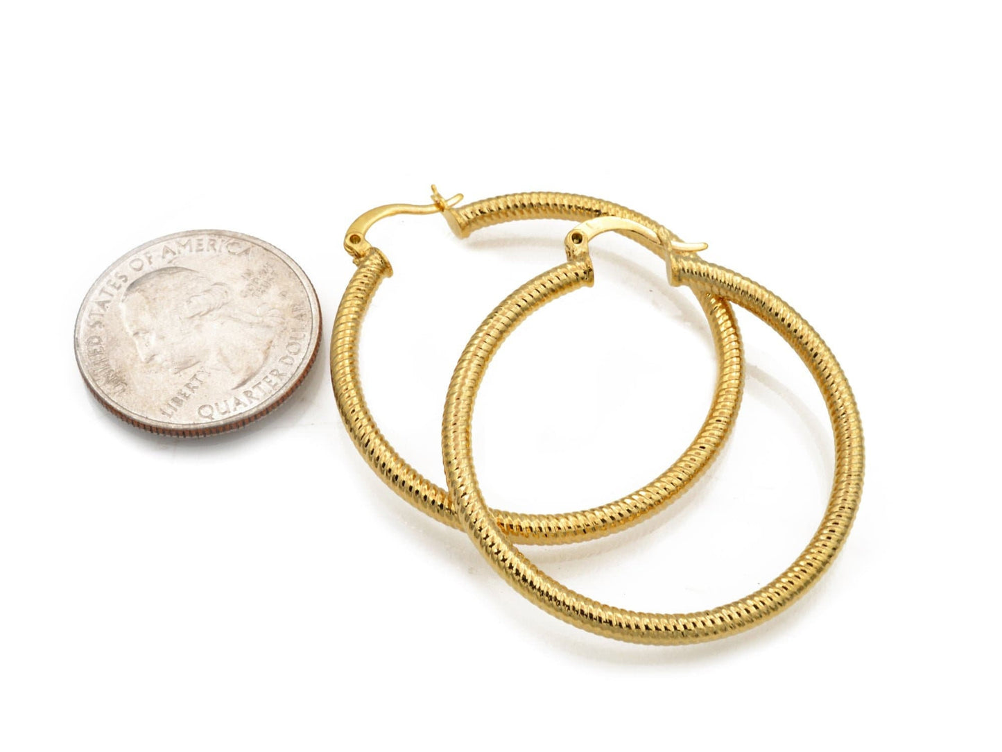 Diamond Cut  Hoop Earring Gold Filled EP 18Kt Jewelry Making 30mm Earring For Every Body 2mm thickness Diamond Cut Earring...
