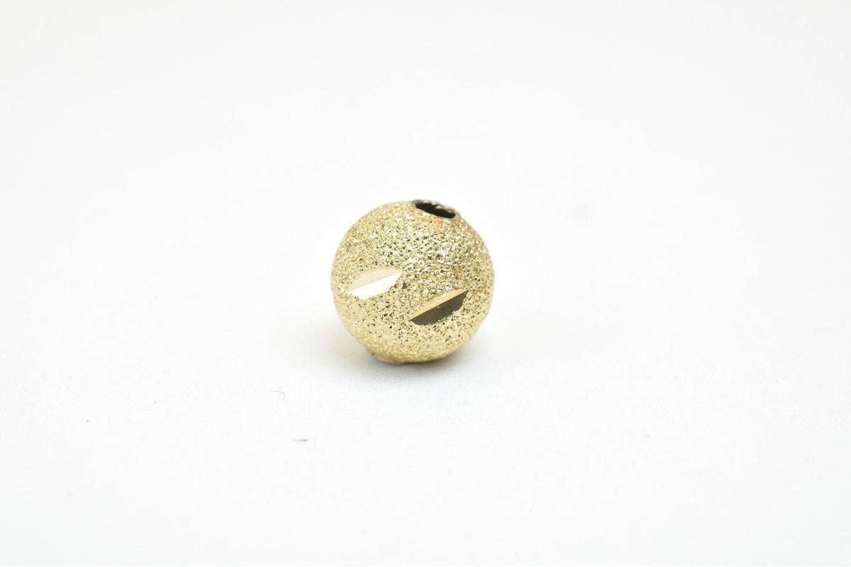 18K Gold Filled Alternative Beads Diamond Cut, Stardust Round Ball Findings (Sizes 8mm-10mm, Tarnish Resistant )