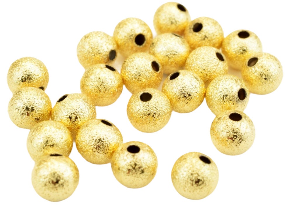 14K Gold Filled Alternative Stardust Round Beads: Tarnish Resistant Finish, Base | Jewelry Making, 3mm-10mm Sizes