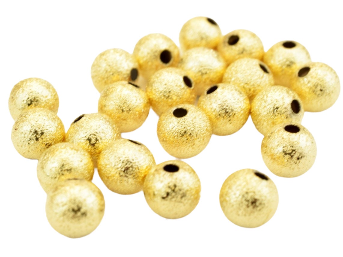 14K Gold Filled Alternative Stardust Round Beads: Tarnish Resistant Finish, Base | Jewelry Making, 3mm-10mm Sizes