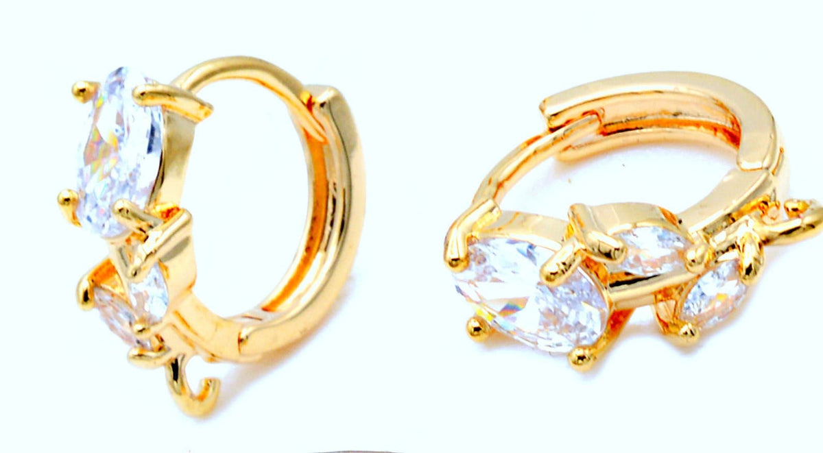 Gold Filled Look, Lever back Hook Earring and Findings Clear Zircon Crystal Jewelry supplier and wholesale 3 PRs/PK jewelr...