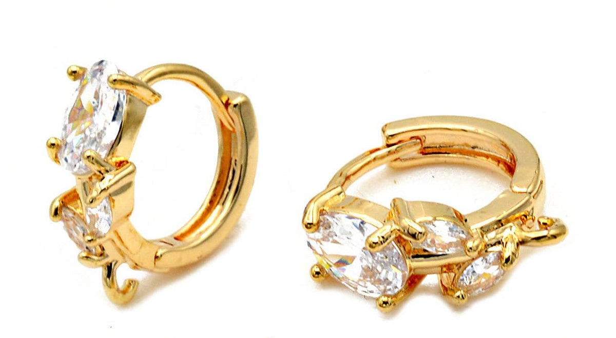 Gold Filled Look, Lever back Hook Earring and Findings Clear Zircon Crystal Jewelry supplier and wholesale 3 PRs/PK jewelr...