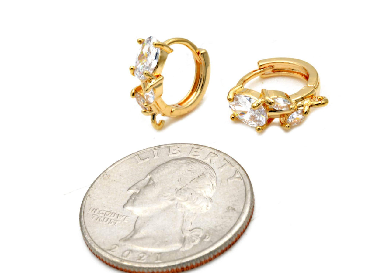 Gold Filled Look, Lever back Hook Earring and Findings Clear Zircon Crystal Jewelry supplier and wholesale 3 PRs/PK jewelr...