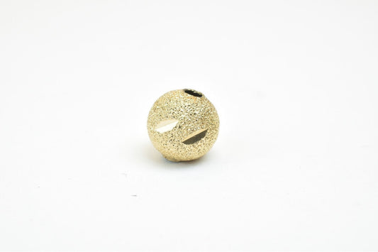 18K Gold Filled Alternative Beads Diamond Cut, Stardust Round Ball Findings (Sizes 8mm-10mm, Tarnish Resistant )