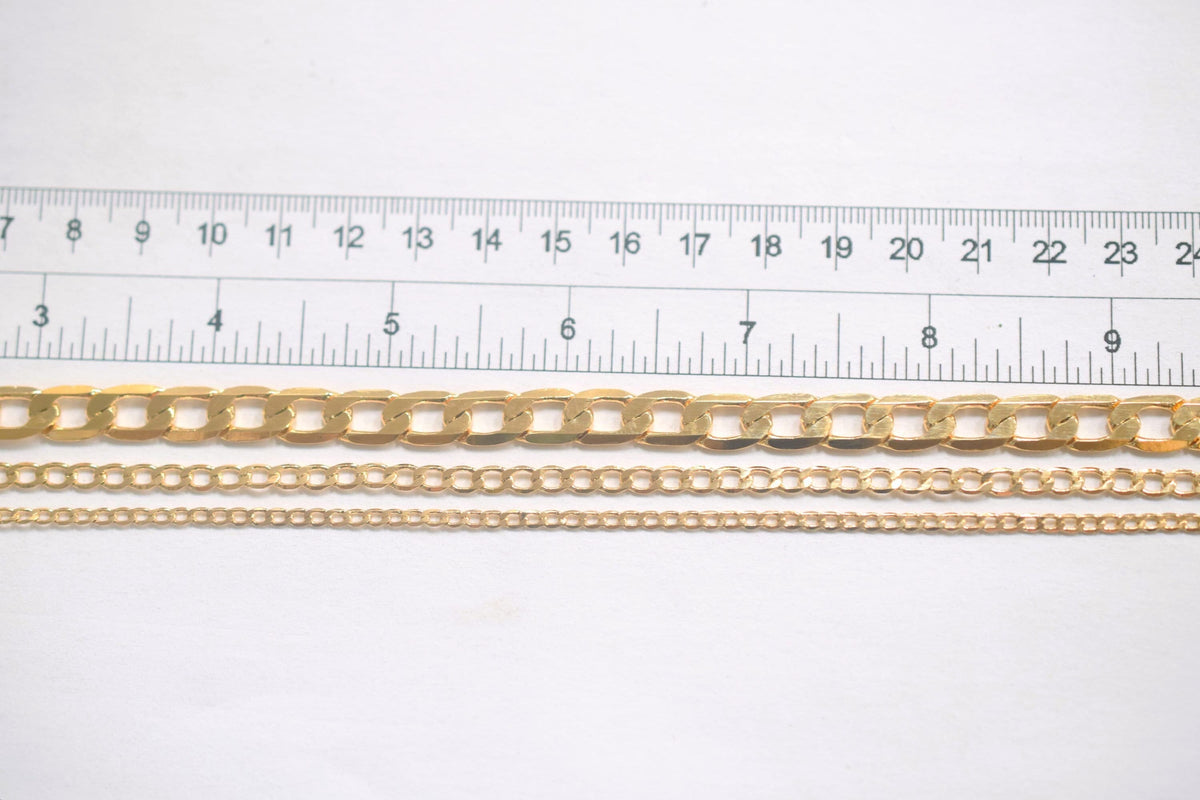 3 Ft/PK 18K Gold Filled Look, Chain Figaro Cuban Curb Chain Width 2mm/3mm/4mm/4.5mm/5mm/6mm/8mm customize findings Jewelry...