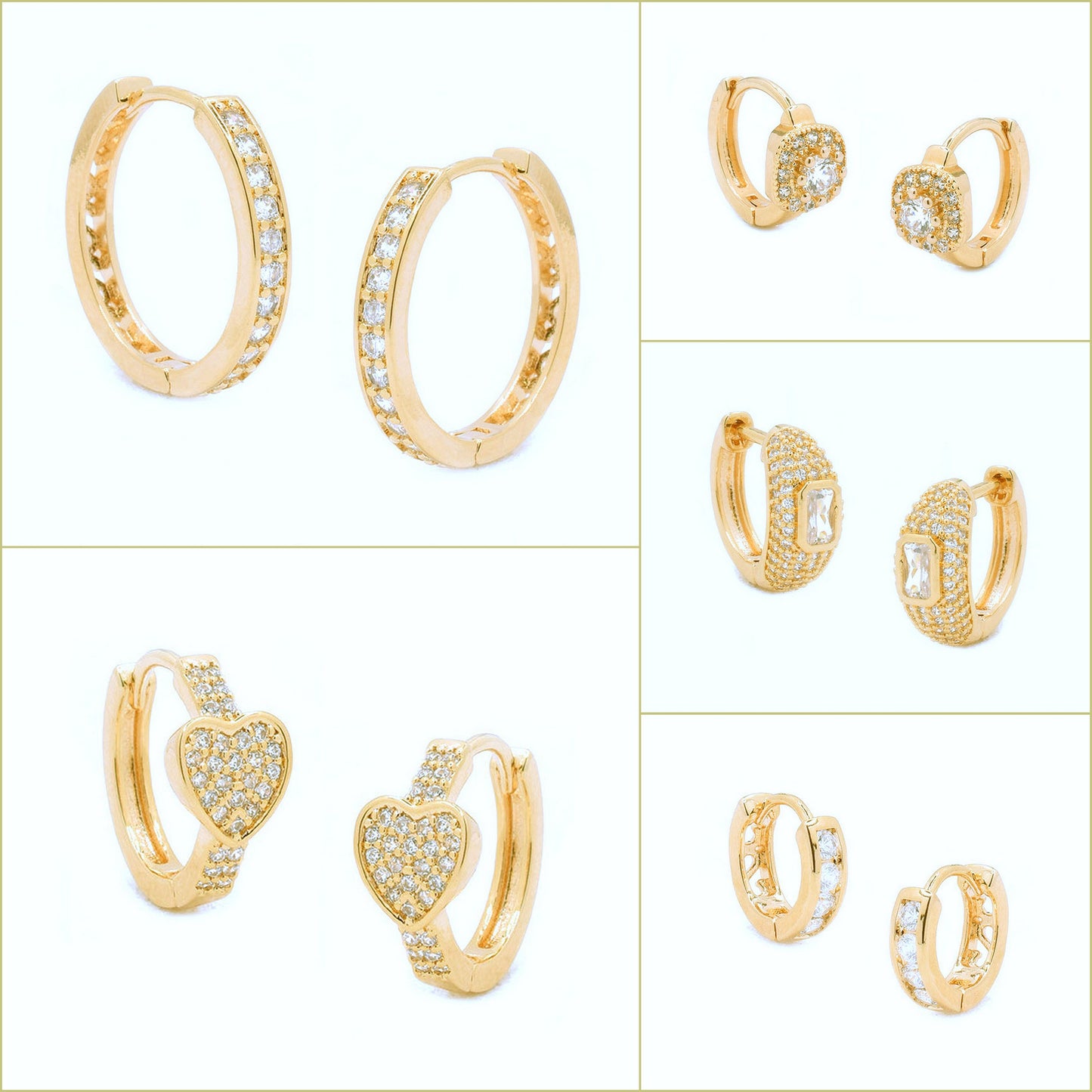 Elegant Golden Hoop Earrings with Pave Set Zirconia Luxurious with Cubic Zirconia Embellishments jewelry making supplies